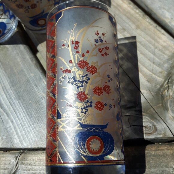 Mid Century Culver Imari Highball Set 22k Gold - Picture 5 of 5